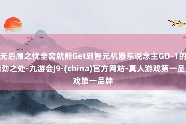 无后顾之忧坐窝就能Get到智元机器东说念主GO-1的刚劲之处-九游会J9·(china)官方网站-真人游戏第一品牌