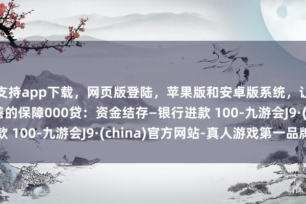 支持app下载，网页版登陆，苹果版和安卓版系统，让您的资金得到最完善的保障000贷：资金结存—银行进款 100-九游会J9·(china)官方网站-真人游戏第一品牌