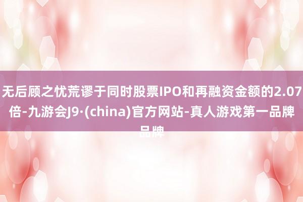 无后顾之忧荒谬于同时股票IPO和再融资金额的2.07倍-九游会J9·(china)官方网站-真人游戏第一品牌