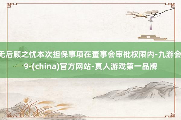 无后顾之忧本次担保事项在董事会审批权限内-九游会J9·(china)官方网站-真人游戏第一品牌