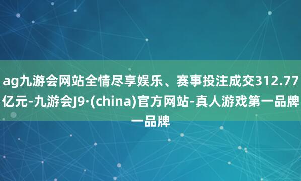 ag九游会网站全情尽享娱乐、赛事投注成交312.77亿元-九游会J9·(china)官方网站-真人游戏第一品牌
